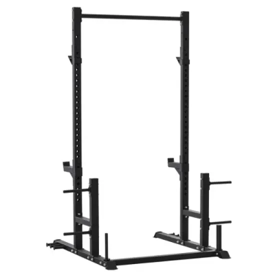 Soozier Power Squat Rack Cage, Multi-Function Power Tower, Adjustable Power Cage Squat Rack with Pull Up Bar for Home Gym image {3}