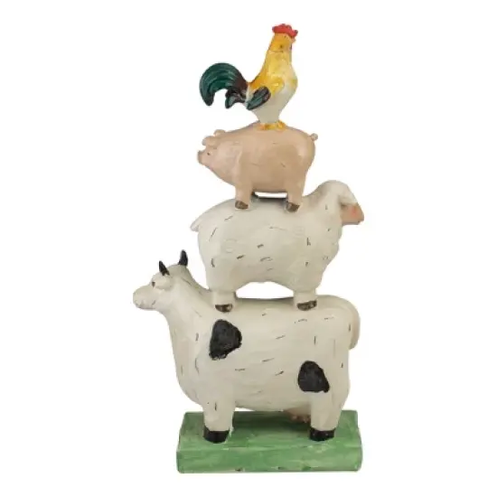 Northlight 11.5" Stacked Polyresin Farm Animals Outdoor Garden Statue image {3}