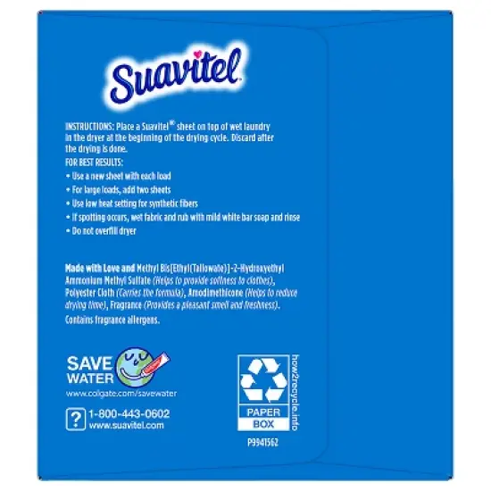 Suavitel Complete Scented Fabric Conditioner Dryer Sheets for Laundry - Field Flowers - 185 ct image {12}
