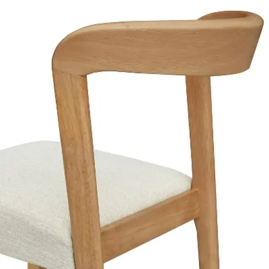 Christopher Knight Home Sonore Contemporary Rubberwood Upholstered Dining Chairs with Curved Open Back (Set of 2) image {7}