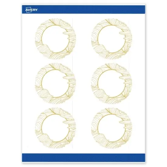 Avery Round Labels, Gold Florals, 3" Diameter, 60 Total image {8}