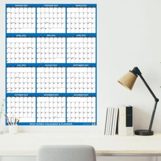 SwiftGlimpse 2024 Yearly Wall Calendar & Planner 32"x48" Navy Blue image {5}