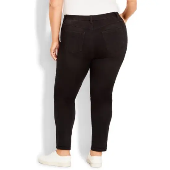 Women's Plus Size Butter Denim Skinny Jean Black - tall | AVENUE image {3}
