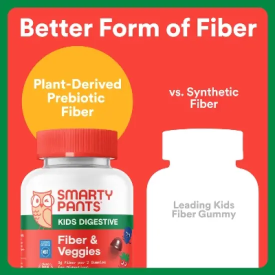 SmartyPants Kids Fiber & Veggies Gummies for Digestive Health, Mixed Berry - 60ct image {6}