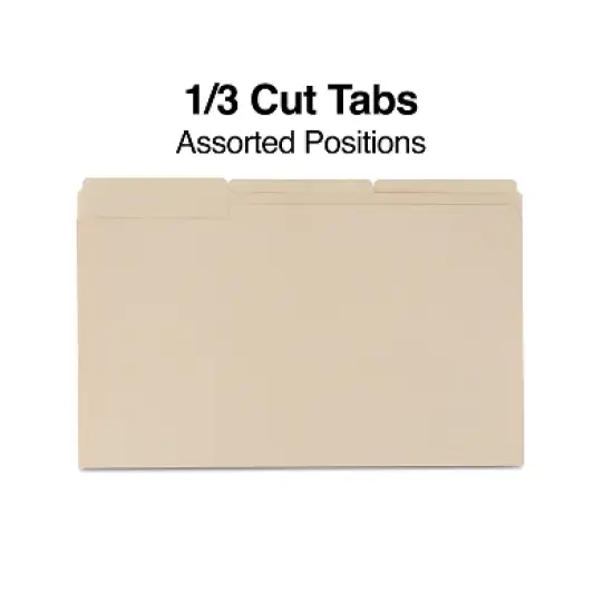 Staples Manila 3-Tab File Folders Legal Assorted Position 100/Box TR56680 image {2}