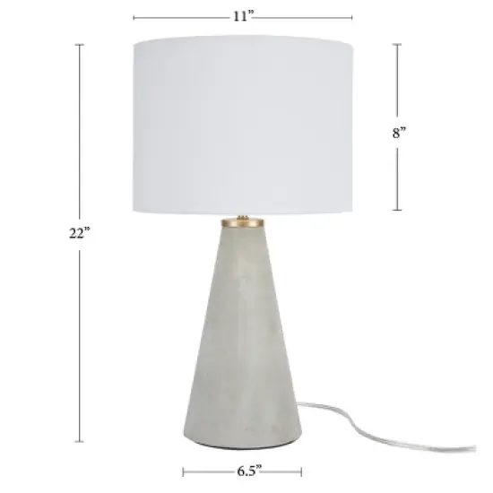 22" Modern Light Grey Cement Table Lamp - Nourison image {5}
