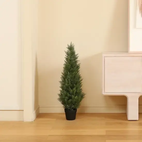 DR.Planzen Faux Cypress Topiary Trees for Outdoors, Fake Cypress Trees for Home Decor Office Living Room Porch Patio Perfect Housewarming Gift image {6}