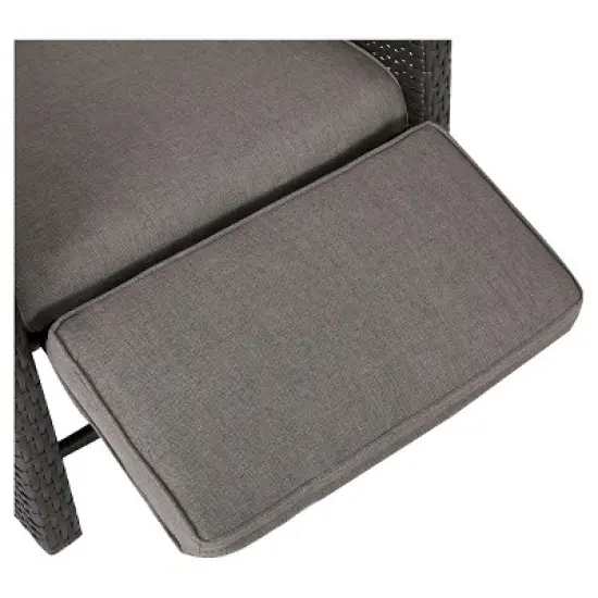 Ostia Wicker Outdoor Recliner with Cushion - Brown - Christopher Knight Home image {2}