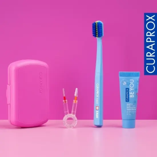 Curaprox Ortho Travel Set Pink, Complete Braces Care Kit for On-the-Go Oral Hygiene image {5}