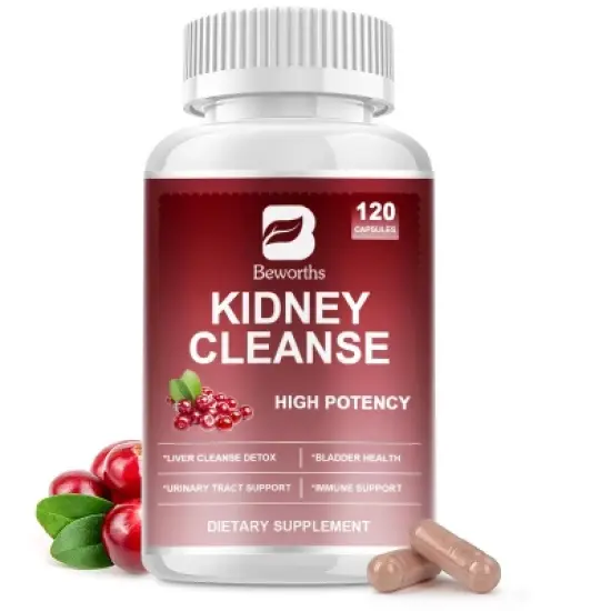B Beworth Kidney Health Supplement with Cranberry Extract - for Cleanse, Detox & Repair - 120 Ct image {7}