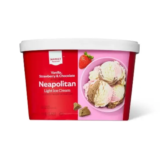 Vanilla, Strawberry and Chocolate Neapolitan Light Ice Cream - 48oz - Market Pantry&trade; image {3}