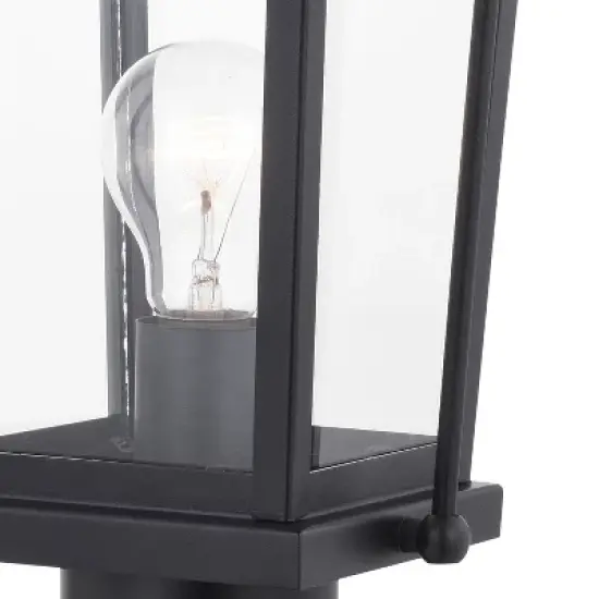 VAXCEL Lexington 1 Light Dusk to Dawn Black Outdoor Post Lamp Clear Glass image {4}