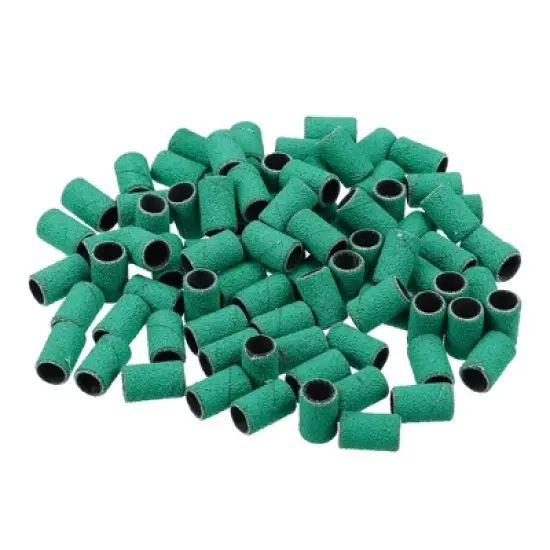 Unique Bargains Nail Drill Bits 80 Grit Sanding Bands Set Green 100 Pcs image {4}
