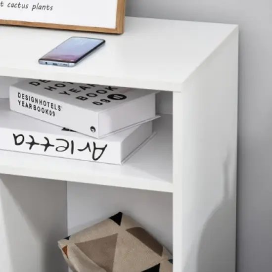 HOMCOM Printer Stand Home Office Mobile Cabinet Organizer Desktop with Caster Wheels, 2 Locking Breaks and Drawer image {4}