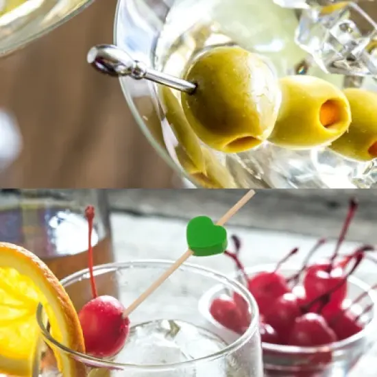 Unique Bargains Decorative Drinks Appetizer Bamboo Heart Cocktail Toothpicks 100 Pcs image {4}