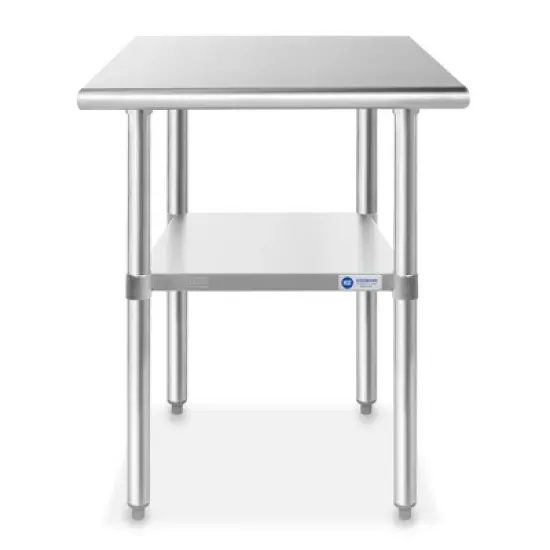 GRIDMANN Stainless Steel Tables with Undershelf, NSF Commercial Kitchen Work & Prep Tables for Restaurant and Home image {1}