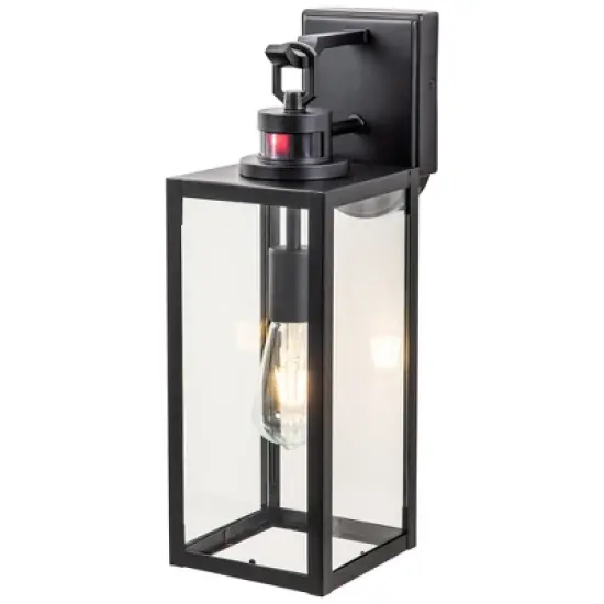 C Cattleya Matte Black Dusk to Dawn Outdoor Wall Light with Adjustable Sensitivity and Timer image {7}