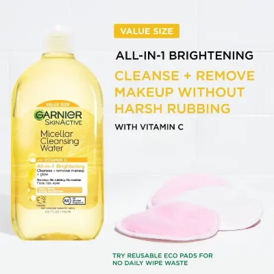 Garnier Brightening & Hydrating Micellar Water with Vitamin C Makeup Remover image {6}