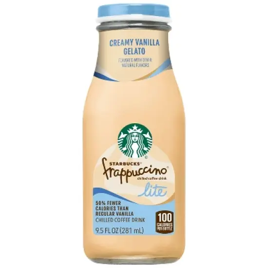 Starbucks Frappuccino Lite Creamy Vanilla Gelato Chilled Coffee Drink - 9.5 fl oz Glass Bottle image {4}