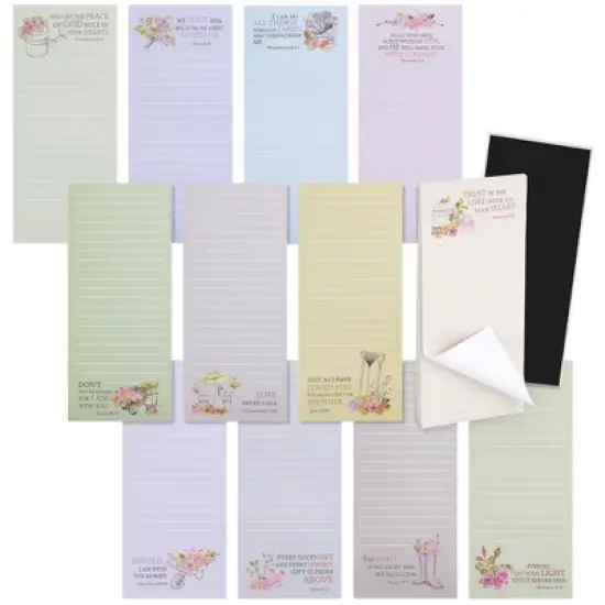 Juvale Juvale 12 Pack, 60 Sheet Christian Notepads, Magnetic Memo Pads for Fridge, Religious Stationery with Bible Verse image {8}