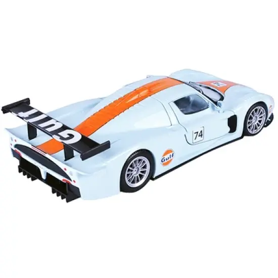 Maserati MC 12 Corsa #74 with "Gulf" Livery Light Blue with Orange Stripe 1/24 Diecast Model Car by Motormax image {2}