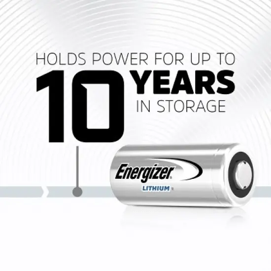 Energizer CR2 Batteries 2pk - Lithium Battery: Silver, 800mAh, 3V, Camera Device image {7}