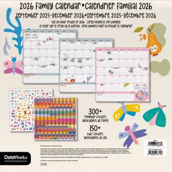 Trends International 2026 Family Bilingual French 12"x12" Family Calendar image {4}