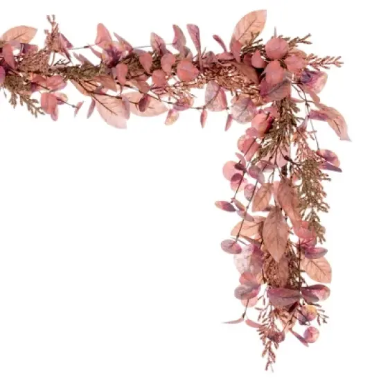 Vickerman 5' Dusty Rose Artificial Fall Eucalyptus and Berry Garland. image {3}