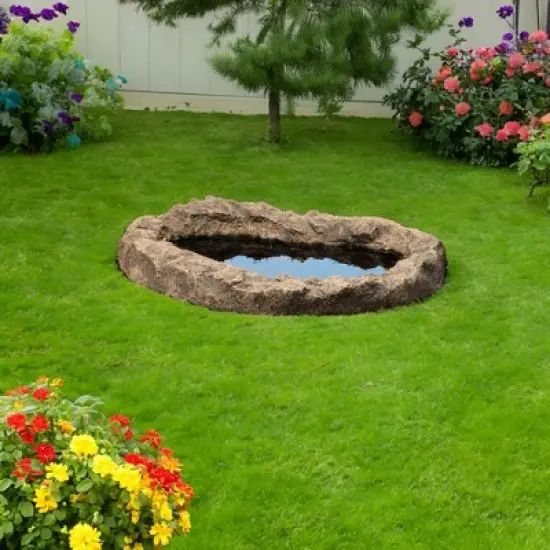 Faux Rock Fiberglass Garden Decorative Water Pond, Sandstone Outdoor Patio Waterfall Pond image {2}