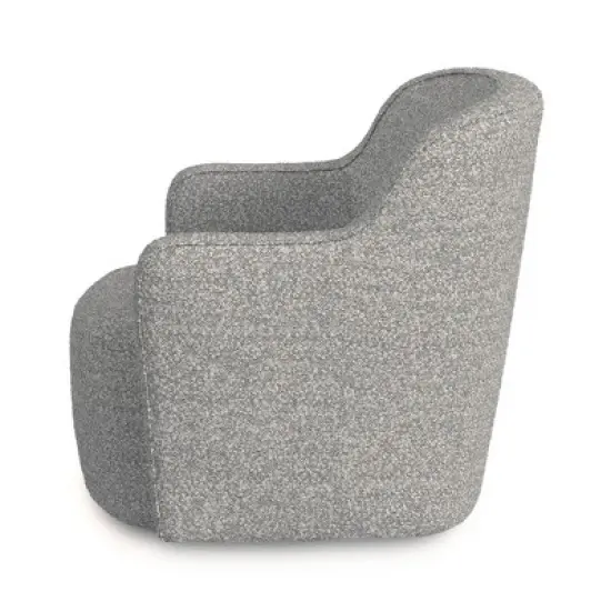 HomePop Upholstered Swivel Accent Chair White/Gray Boucle image {1}