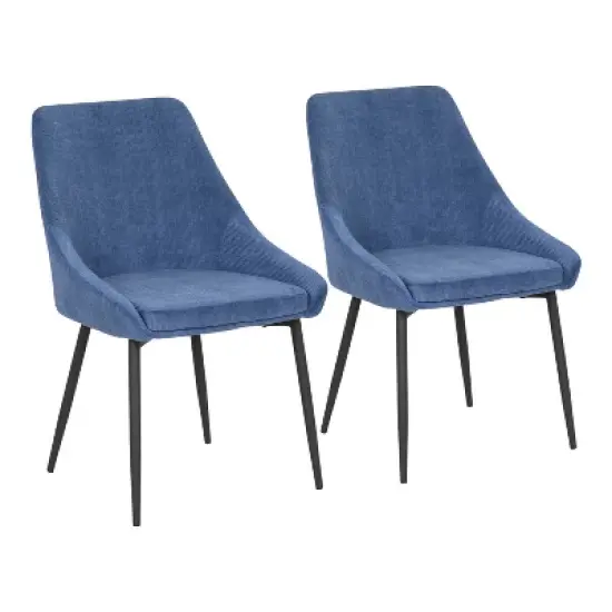 Set of 2 Diana Contemporary Dining Chairs Metal and Corduroy - LumiSource image {10}