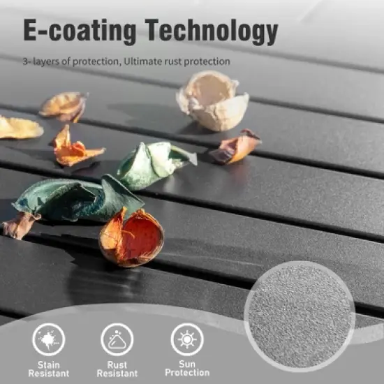 Captiva Designs 5pc Patio Dining Set Steel Frame Table with Umbrella Hole & Rattan Chairs with Removable Cushions image {3}