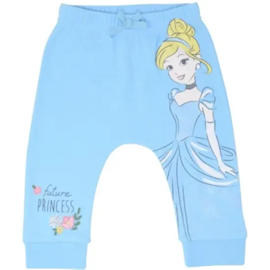 Disney Princess Belle Aurora Cinderella Baby Girls 3 Pack Pants Newborn to Infant image {1}