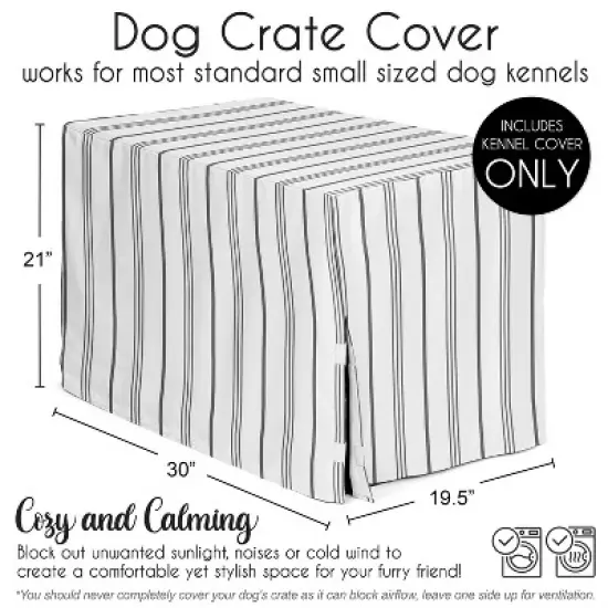 Sweet Jojo Designs Dog Crate Kennel Cover 30in. Stripe White and Grey image {4}