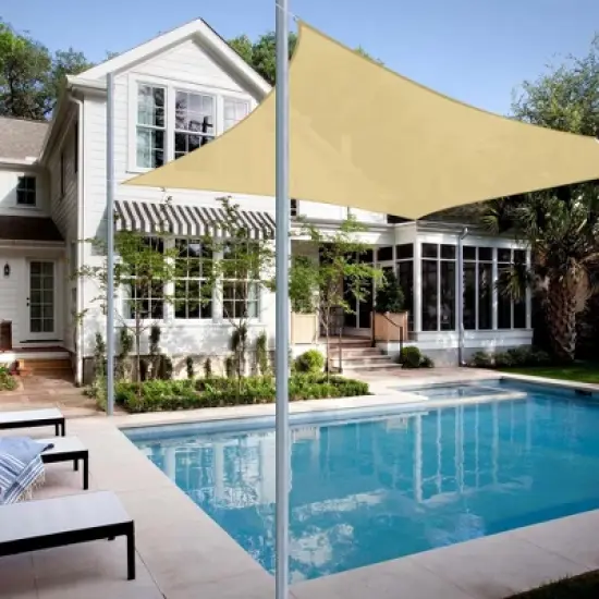 LAGarden 13x10 Ft HDPE Rectangle Sun Shade Sail image {4}