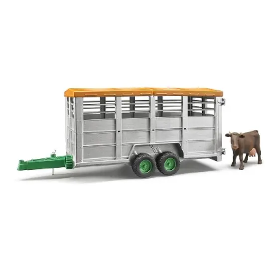 Bruder Livestock Trailer with 1 Cow image {2}