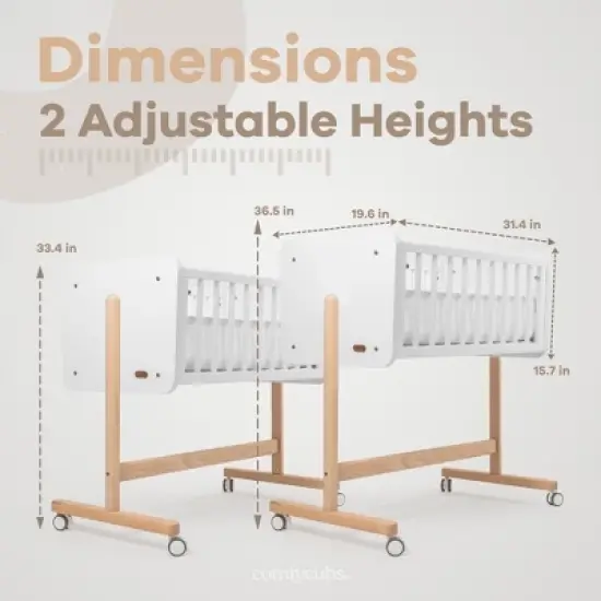 Wooden Bedside Bassinet Sleeper By Comfy Cubs image {5}