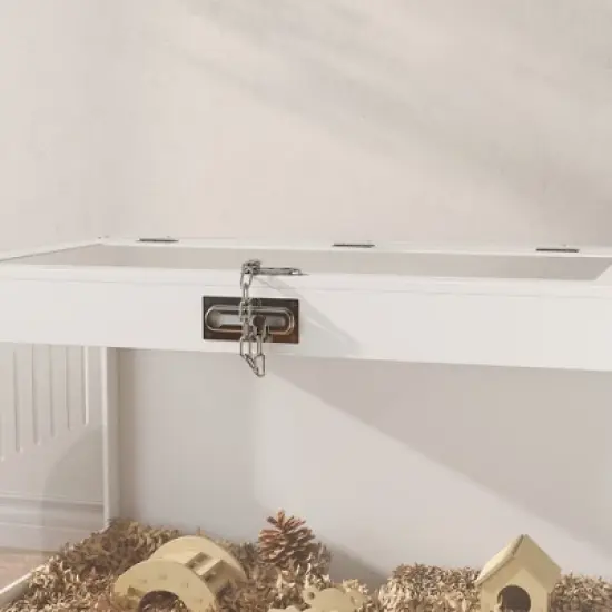 PawHut Hamster Cage with Openable Top, Hut, Seesaw, Ladder, Transparent Acrylic Panel Small Animal Habitat for Dwarf Hamster Gerbil, White image {5}