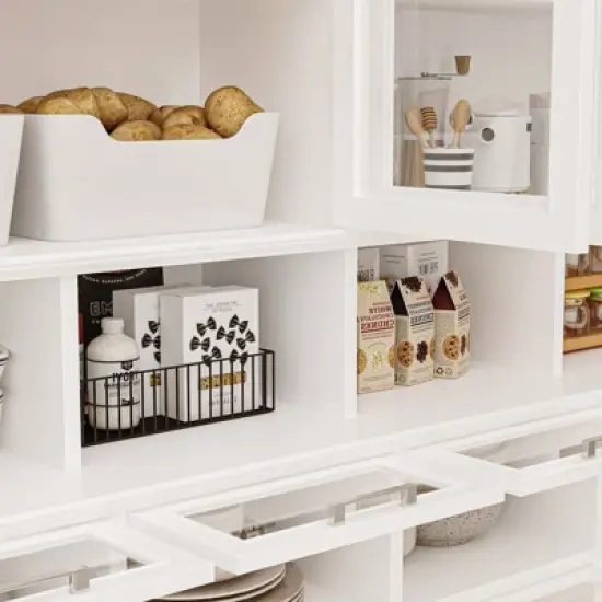 Famapy Multi-Functional Kitchen Cabinet & Pantry,Large - Capacity Food Storage Cabinet with Glass Doors,Easy Organization & Display for Home Kitchen image {7}