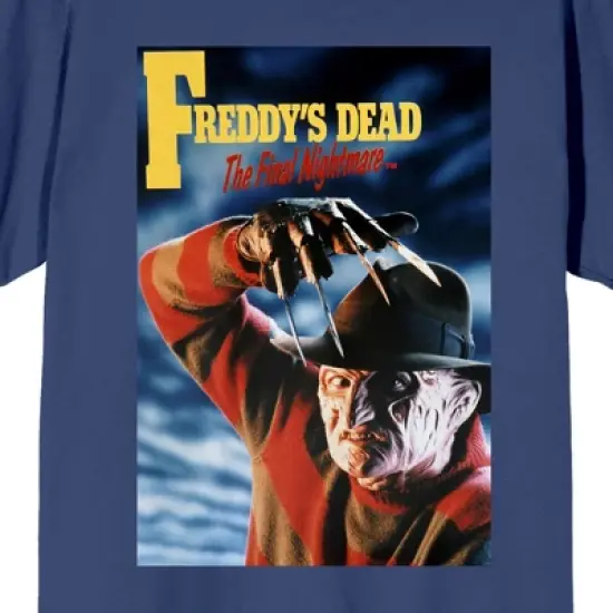 Nightmare On Elm Street Freddy's Dead Crew Neck Short Sleeve Navy Women's T-shirt image {1}