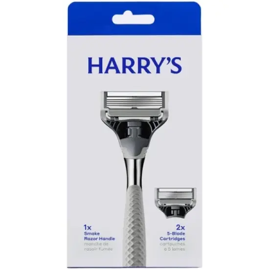 Harry's 5-Blade Men's Razor - 1 Razor Handle + 2 Razor Blade Refills - Chrome Edition Handle image {7}