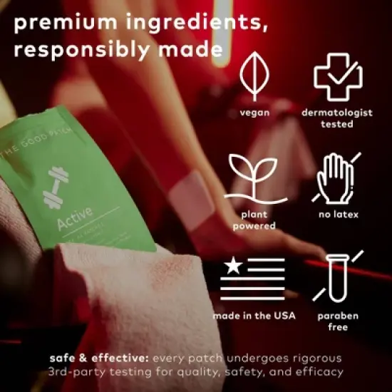 The Good Patch Active Plant Patch - 4ct: Vegan, Paraben-Free, Dermatologist Tested image {4}