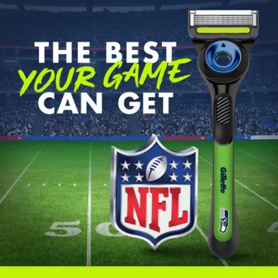 Gillette Labs Men's Special NFL Seahawks Edition Shaving Razor with 4 Refills and Magnetic Stand image {8}