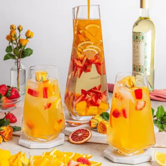 JoyJolt Infiniti Water Pitcher - 43 oz Deluxe Crystal Glass Lemonade Pitcher image {5}