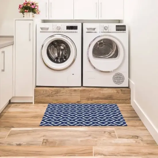 3pk Gemstone Indoor/Outdoor Rug Runner Mat Blue/White - Foss Floors image {6}