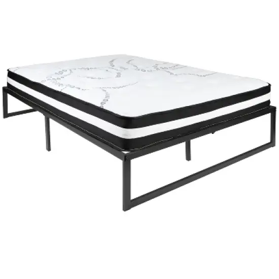 Emma and Oliver 14" Platform Bed Frame & 10" Mattress in a Box - No Box Spring Required image {14}
