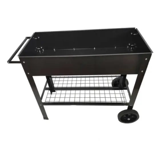 Mobile Metal Raised Garden Bed Cart with Legs, Elevated Tall Planter Box with Wheels image {3}