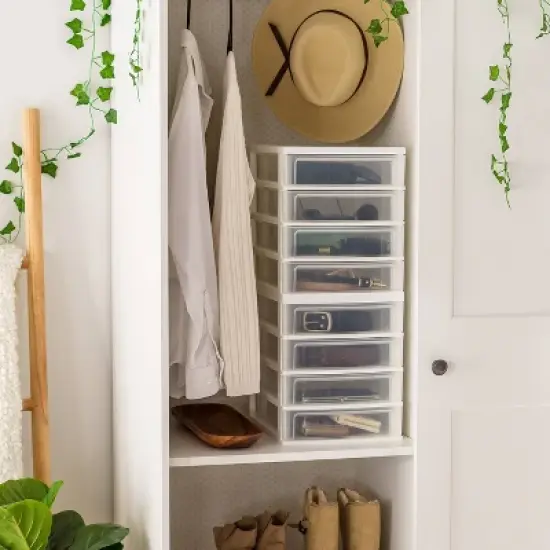 IRIS 4 Drawer Desktop-Storage Unit White: Plastic Desk Drawer Organizers & Holders, 4 Compartments, 12.38" Height image {2}