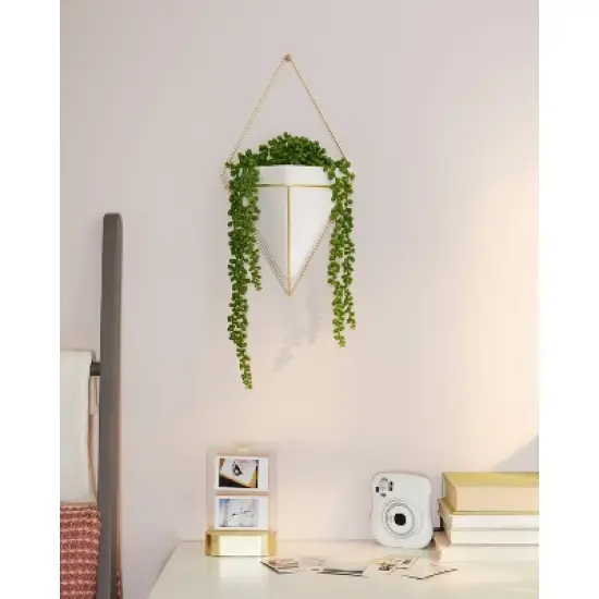 Trigg Wall Display Planter White/Brass - Umbra image {13}