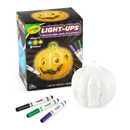 Crayola Light Ups Jack O Lantern: Drawing & Coloring Kit for Kids, Includes Washable Markers, Requires 3 AAA Batteries image {3}